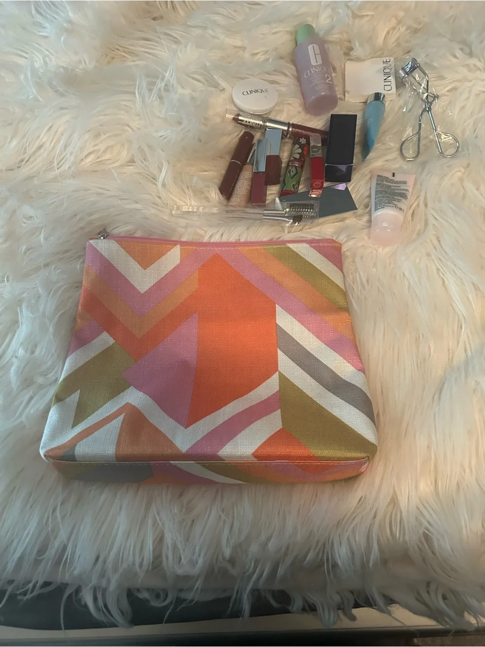 Clinique Makeup Skincare Beauty Bundle Cosmetic Bag Lip Products Tools